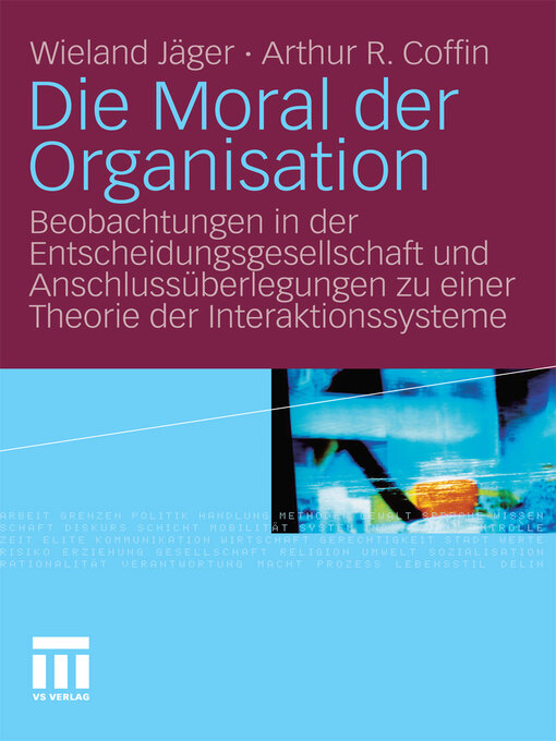 Title details for Die Moral der Organisation by Wieland Jäger - Wait list